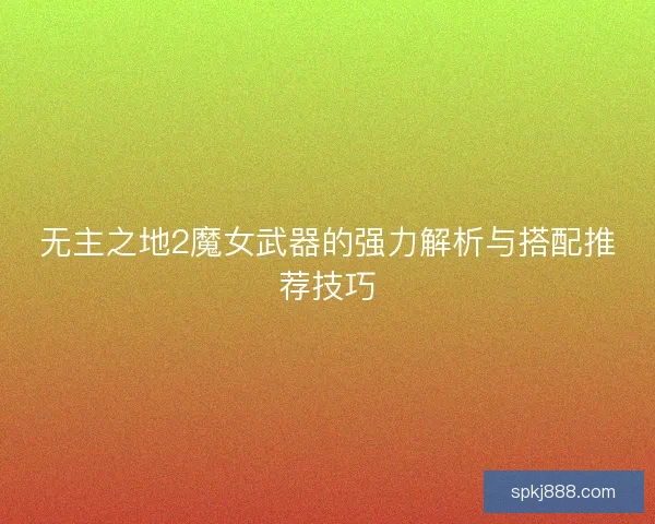 无主之地2魔女武器的强力解析与搭配推荐技巧